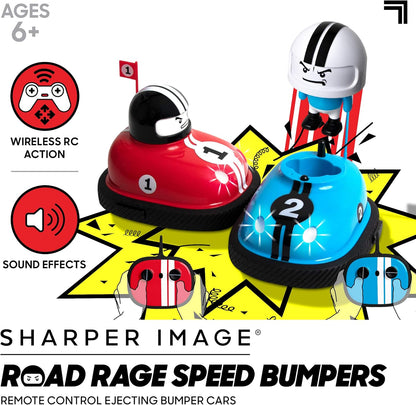 Road Rage RC Bumper Cars (2-Player Battle Set) – Ejecting Drivers, Lights & Sounds