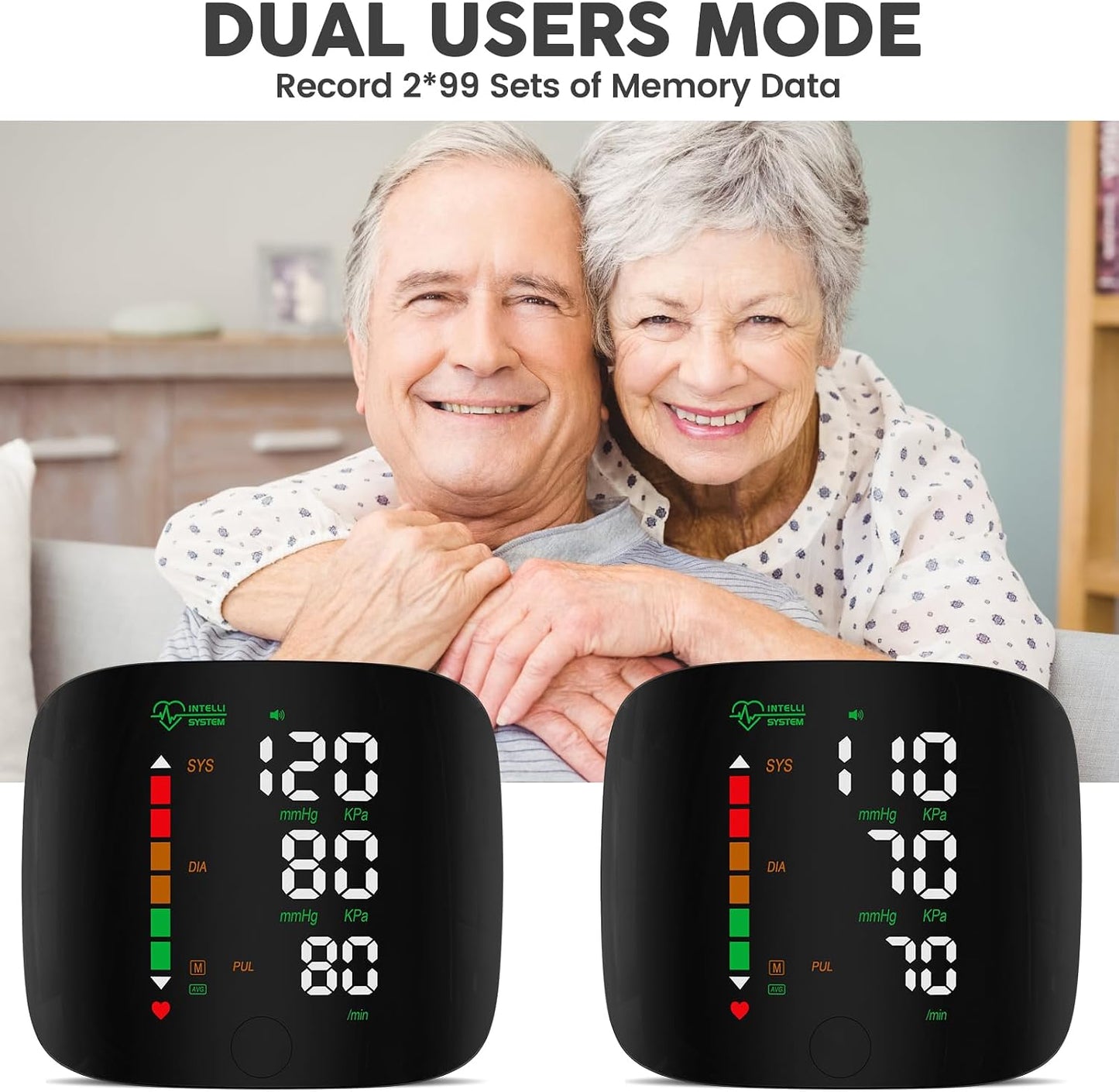 Wrist Blood Pressure Monitor Led Display Black | Touch Screen Wrist Blood Pressure Cuff 99x2 Reading Memory Wrist Bp Monitor with Carrying Case
