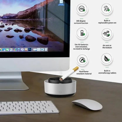 DhuanMukt™ - Portable Smokeless Ashtray Air Purifier with Automatic Shutdown for Home Office