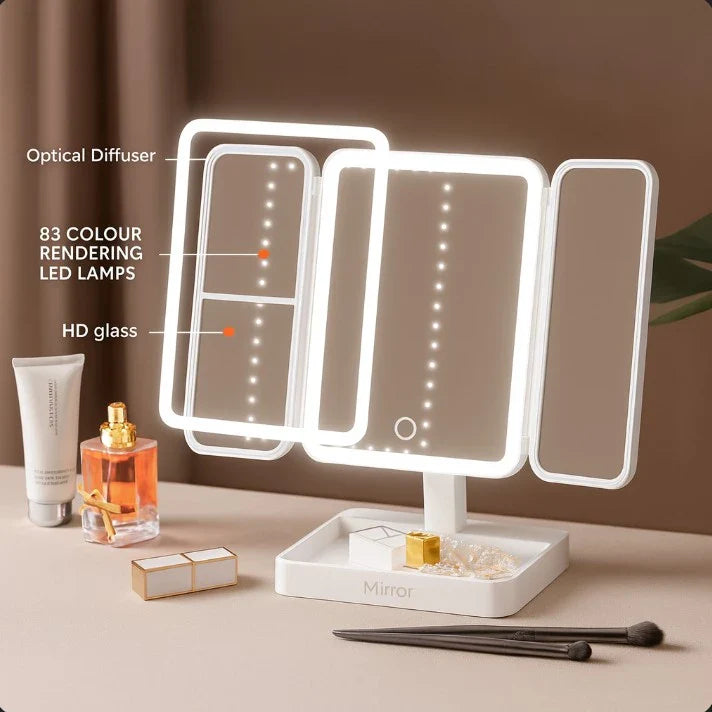 TriGlow™ Illuminated Trifold Vanity Mirror