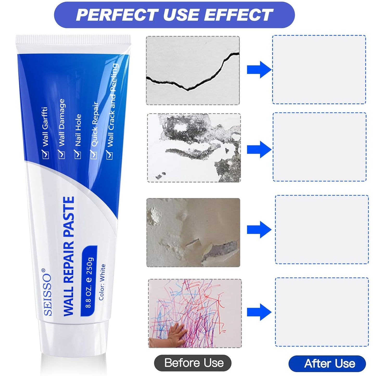 All-in-One Drywall Patch & Repair Kit | 250g Multi-Functional Wall Repair Paste (Pack of 2)