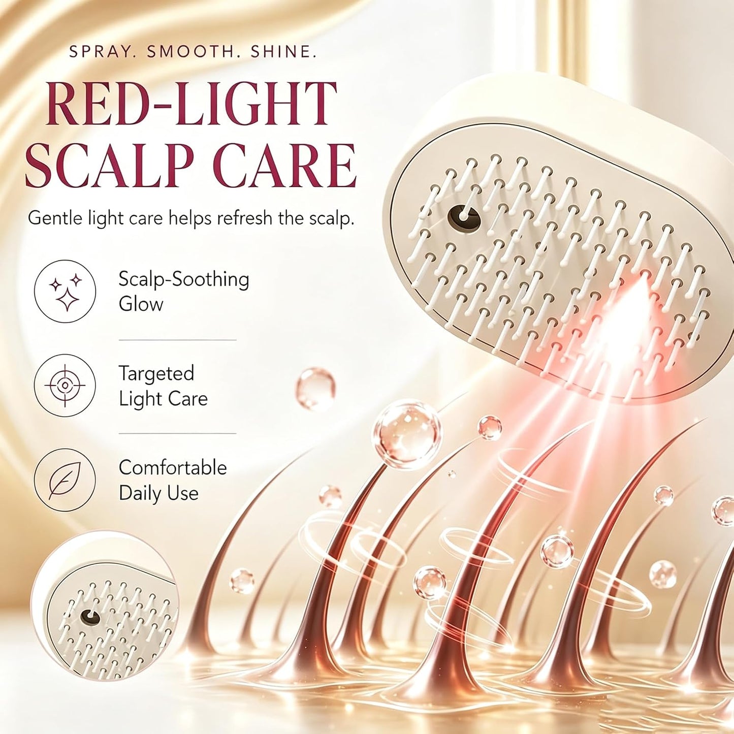 MistComb: Spa Massage Mist Detangling Brush