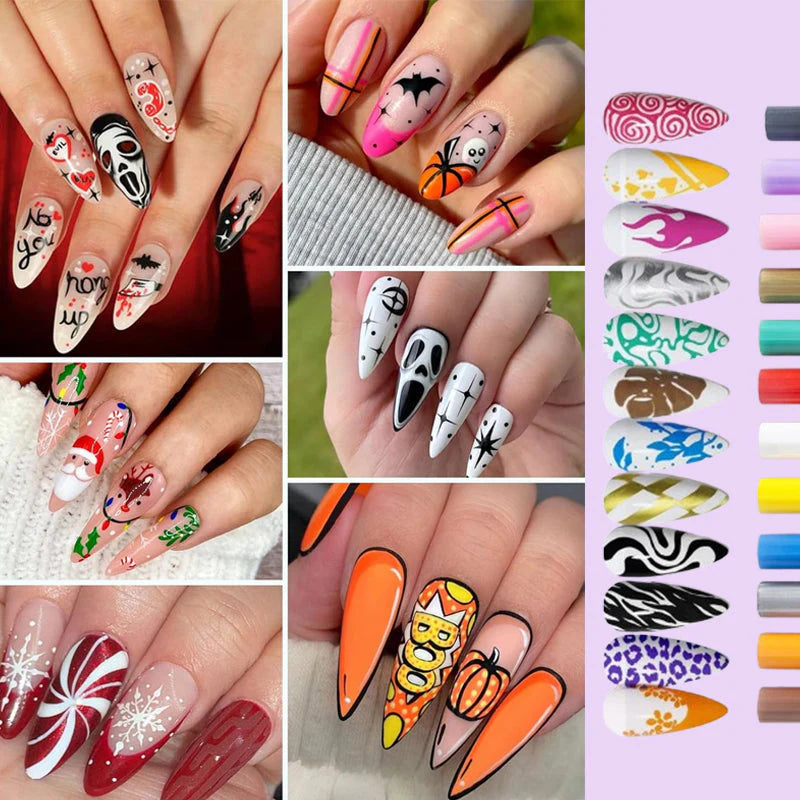 MagicMani™ - 12 Colors Nail Art Pen Marker Set for Creative Designs 💅🎨