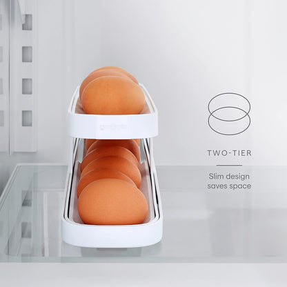 🥚RollDown Egg Dispenser - Scrolling Egg Rack Holder Storage Box✨