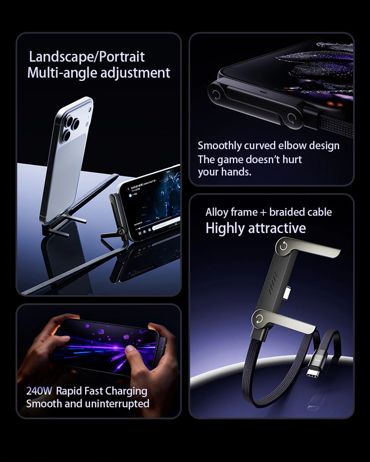 KickCable | 2-in-1 Stand Charging Cable (Type C)