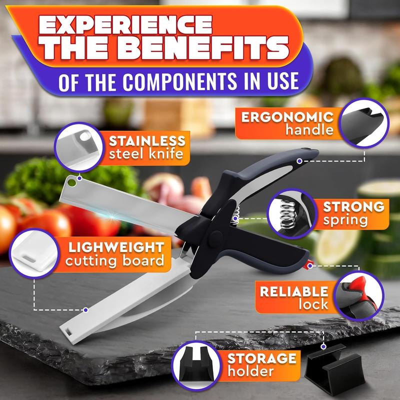 2-in-1 Smart Knife + Cutting Board Kitchen Cutter