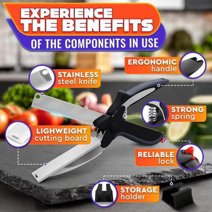2-in-1 Smart Knife + Cutting Board Kitchen Cutter