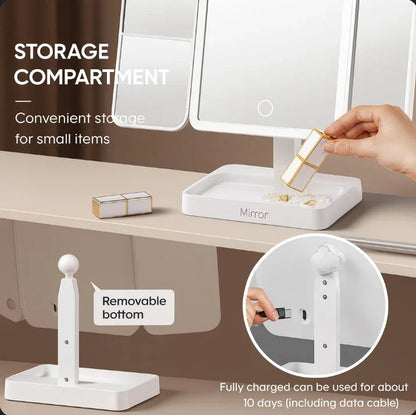 TriGlow™ Illuminated Trifold Vanity Mirror