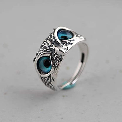 925 Silver Owl Ring (Adjustable size)