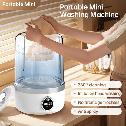 Cordless Portable Mini Washer – Rechargeable Travel Washing Machine for Underwear & Socks