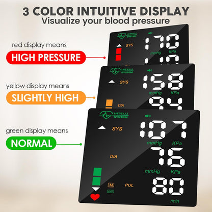 Wrist Blood Pressure Monitor Led Display Black | Touch Screen Wrist Blood Pressure Cuff 99x2 Reading Memory Wrist Bp Monitor with Carrying Case