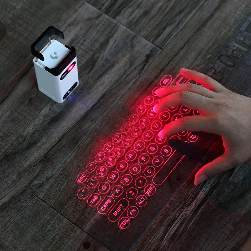 Virtual Keyboard Portable Virtual Bluetooth Laser Projection Keyboard with Mouse Power Bank Function for PC Android IOS Smart Phone 11 Pro
