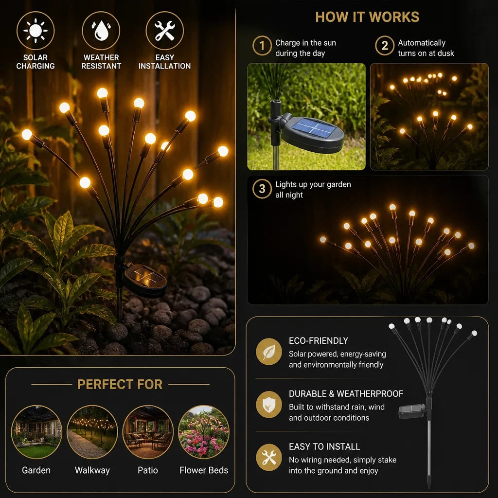 Glow Fly Solar Garden Lights (Pack of 2)