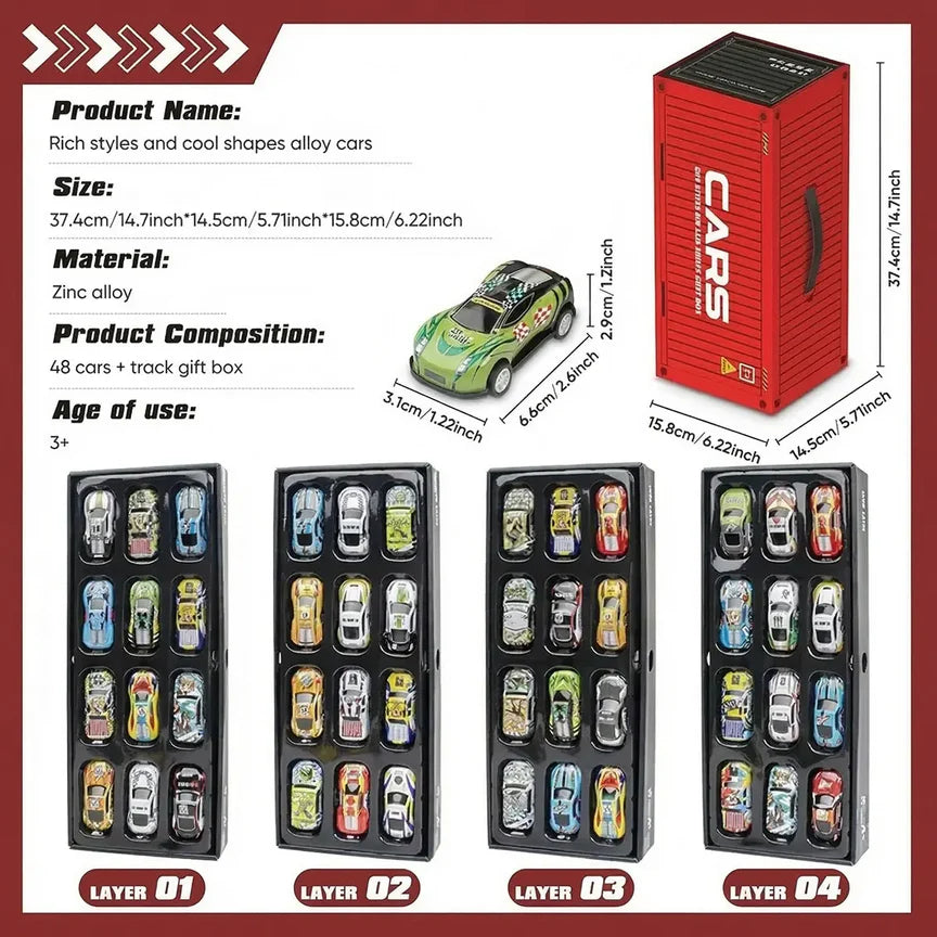 Mini Pull-Back Cars Set with Built-In Garage Set