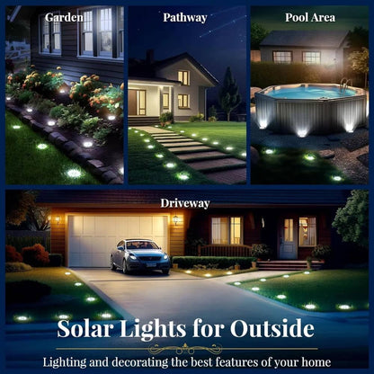 Solar Outdoor Waterproof Ground LED Lights (Pack of 4)