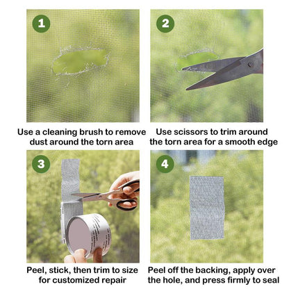 Durable Fiberglass Mesh Tape for Fixing Window and Door Screens (2inch x 157.5inch)