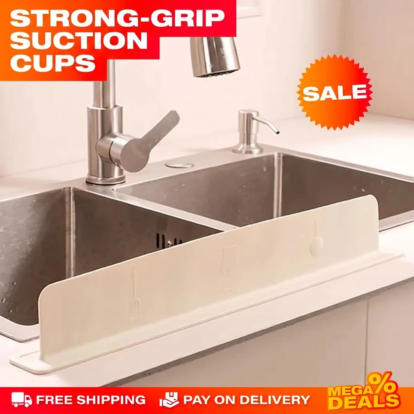 NoSplash Silicone Sink Mats - Wash Without Splashing Water All Over (Pack of 2)