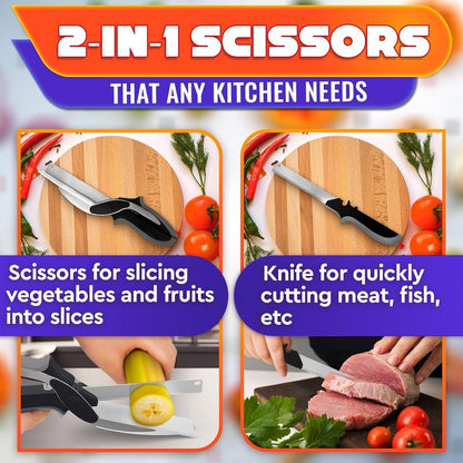2-in-1 Smart Knife + Cutting Board Kitchen Cutter