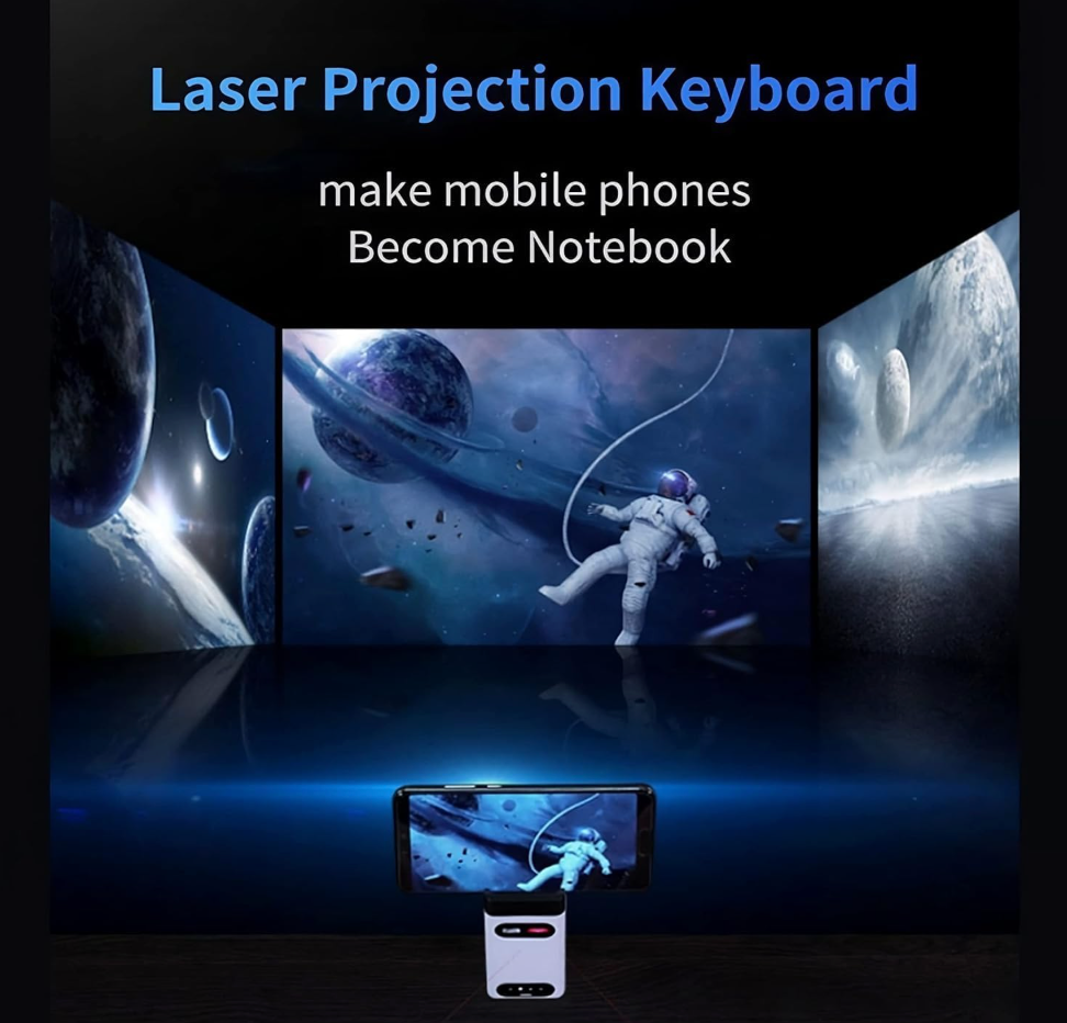 Virtual Keyboard Portable Virtual Bluetooth Laser Projection Keyboard with Mouse Power Bank Function for PC Android IOS Smart Phone 11 Pro