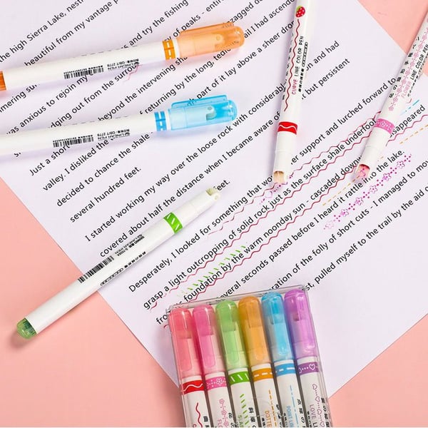 🔥🔥💖BEST GIFTS FOR KIDS - Dual Tip Pens with 6 Different Curve Shapes Fine Tips