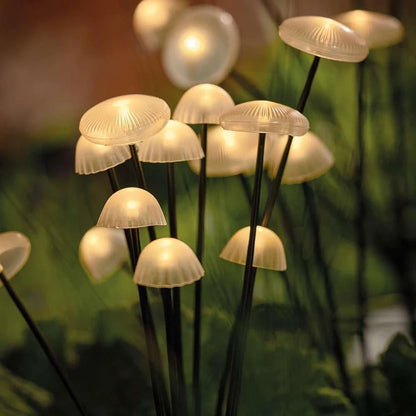 LumaGrove Warm White Solar Mushroom Lights — 10 LEDs, Weatherproof & Automatic (2-Pack)