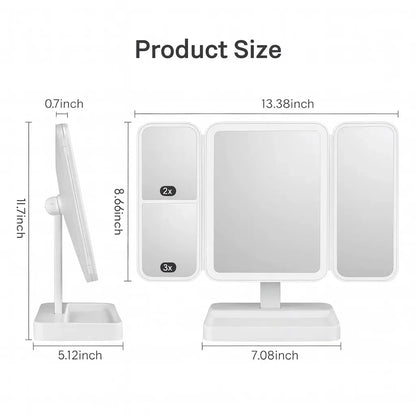 TriGlow™ Illuminated Trifold Vanity Mirror