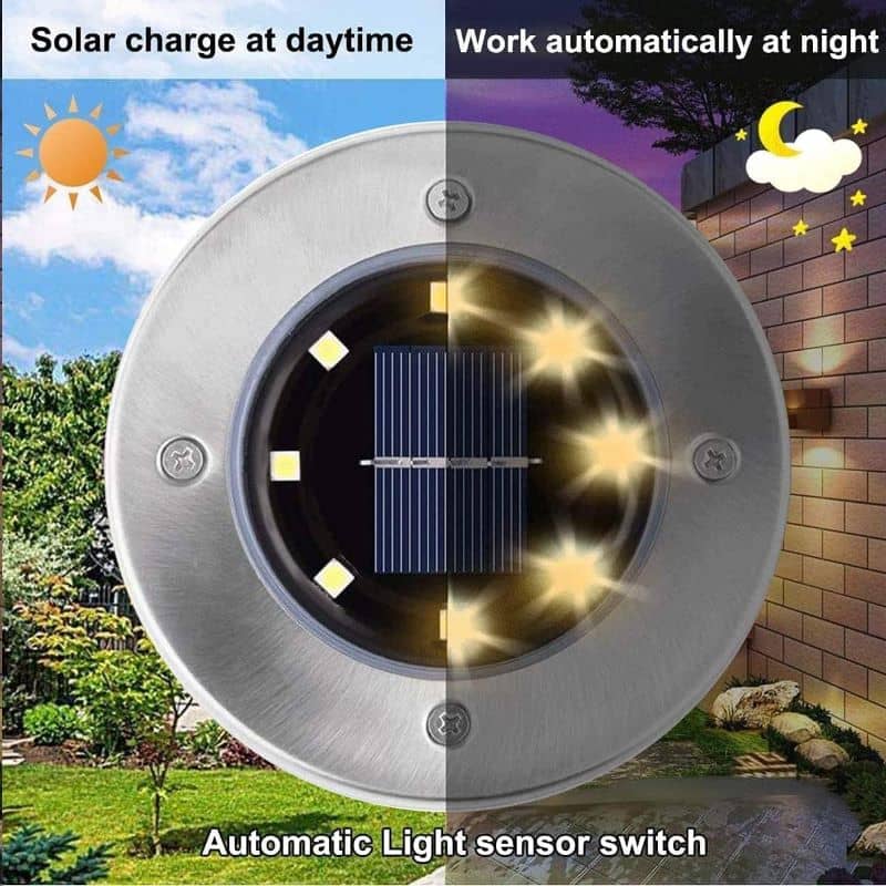 Solar Outdoor Waterproof Ground LED Lights (Pack of 4)