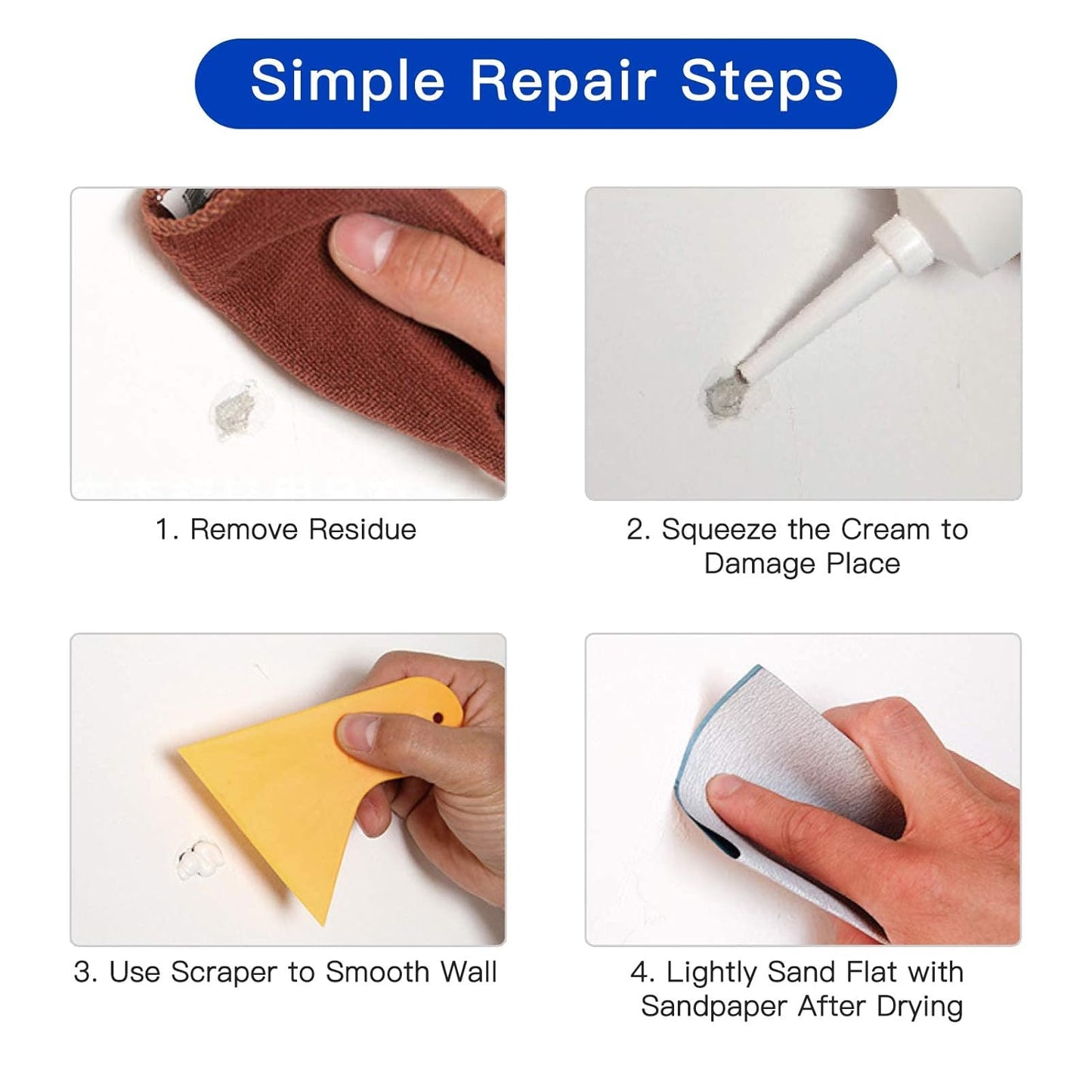 All-in-One Drywall Patch & Repair Kit | 250g Multi-Functional Wall Repair Paste (Pack of 2)