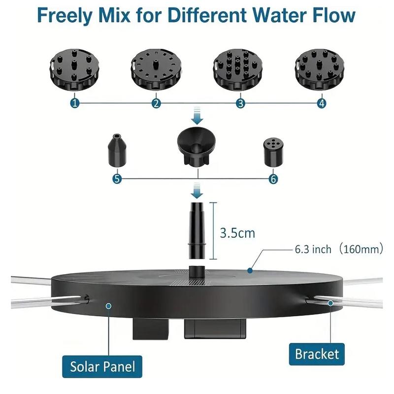 Solar Powered Water Fountain Pump with Accessories