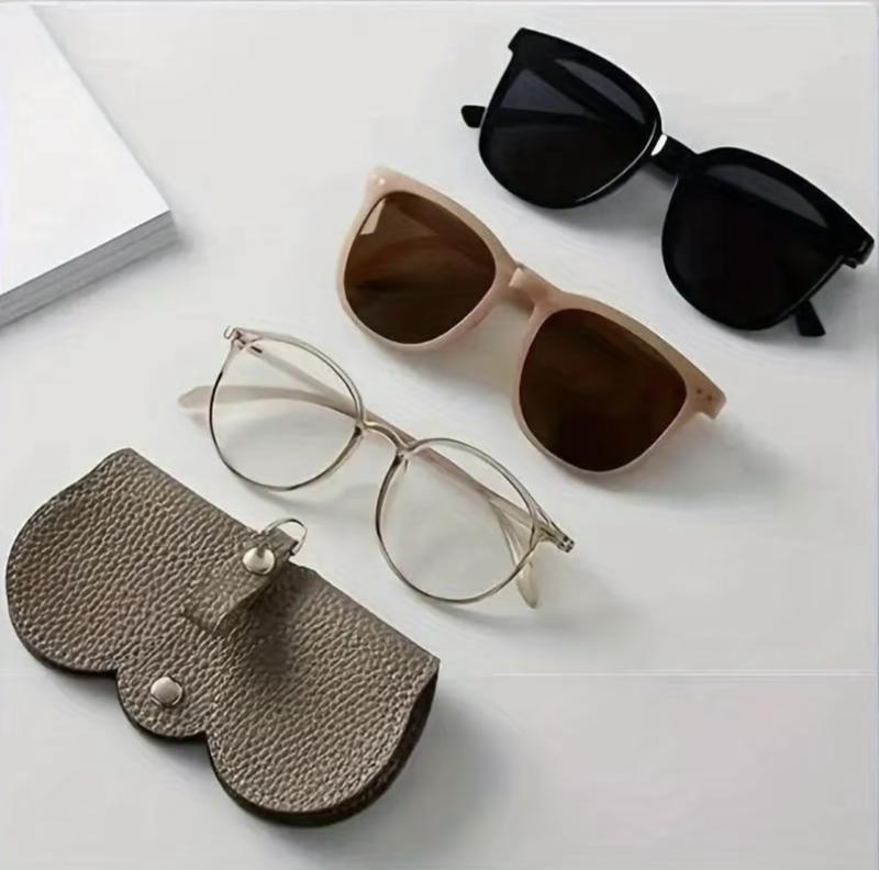 Litchi Embossed PU Leather Sunglasses Eyewear Cover (Pack of 2/4/6)