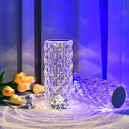 Twilight Rose Prism 3D Table Lamp with USB Charging