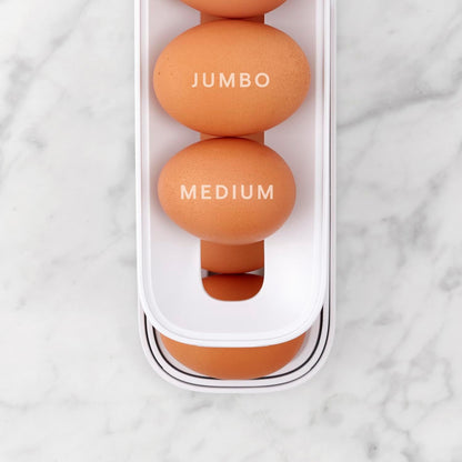 🥚RollDown Egg Dispenser - Scrolling Egg Rack Holder Storage Box✨