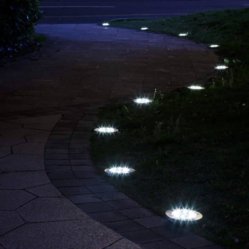 Solar Outdoor Waterproof Ground LED Lights (Pack of 4)