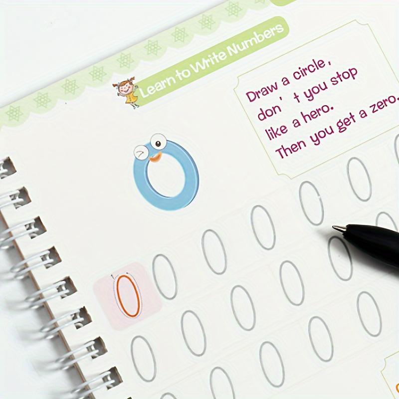 Preschool Magic Practice Copybook Set for Alphabet, Drawing, Numbers, and Math