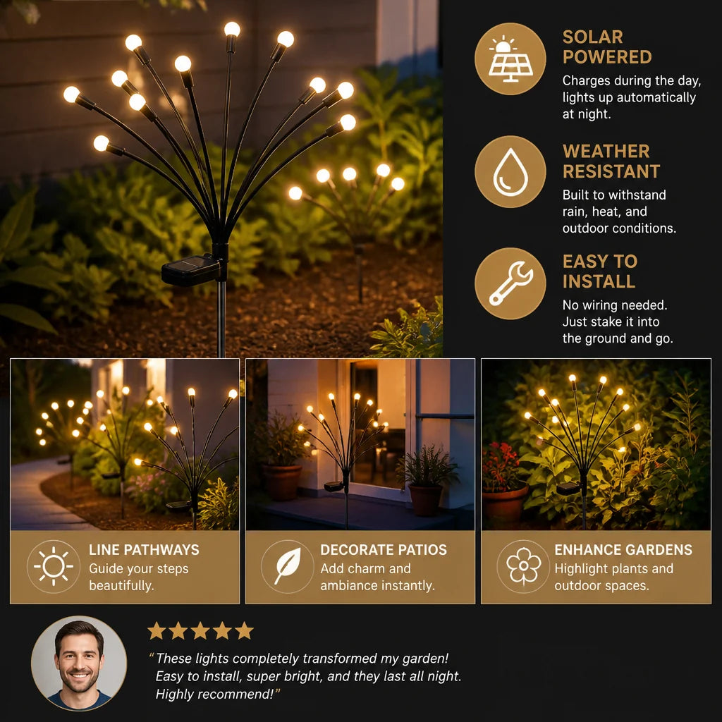 Glow Fly Solar Garden Lights (Pack of 2)