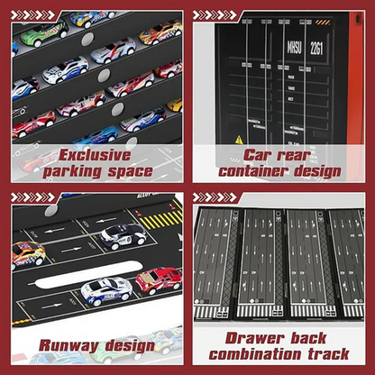 Mini Pull-Back Cars Set with Built-In Garage Set
