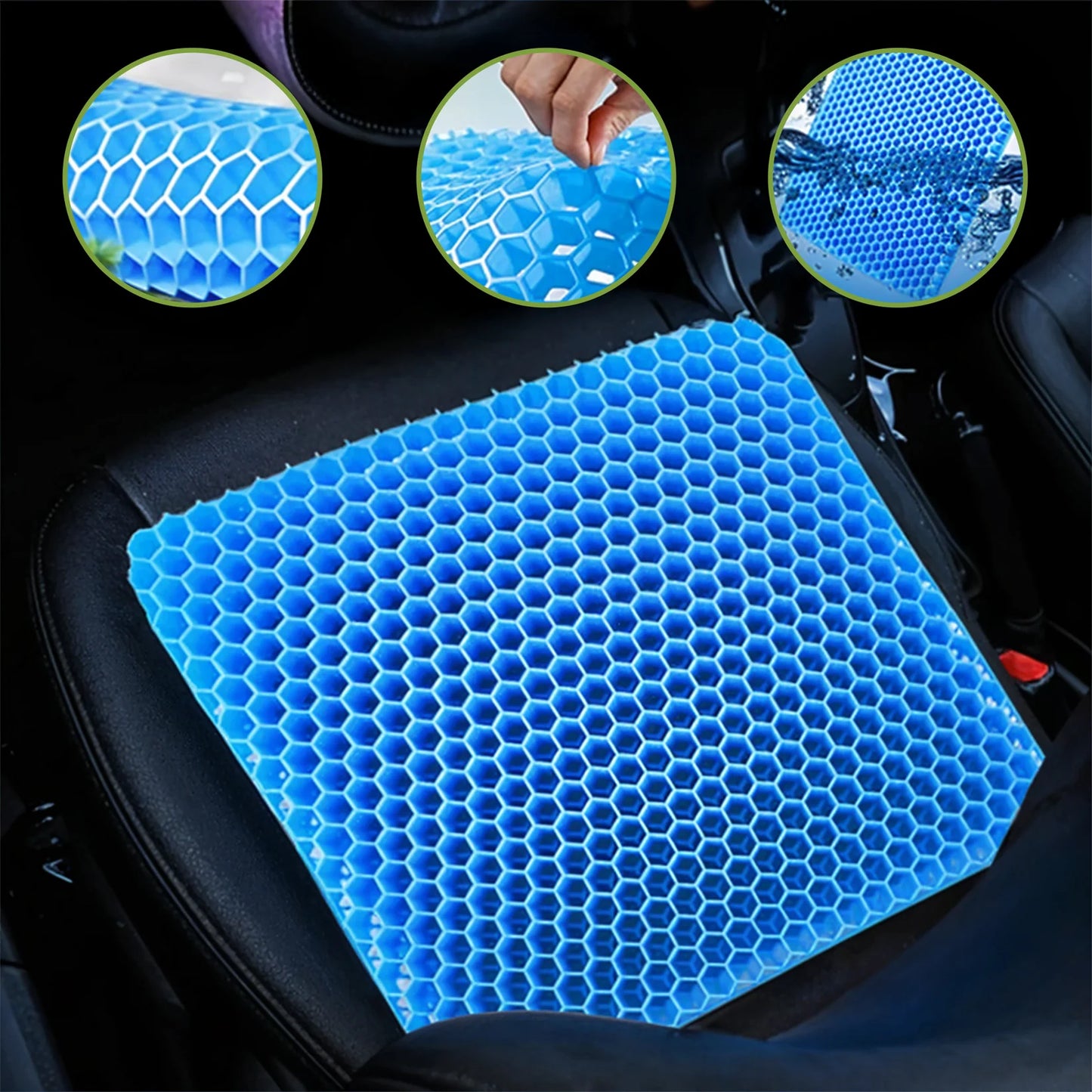 Double-Thick Honeycomb Gel Seat Cushion (Large Size) All day Comfort While Working