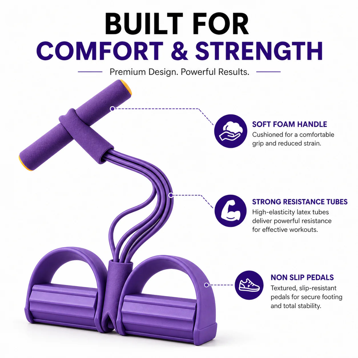 Yoga pedal puller resistance band with handles and foot loops – image 3 of 6