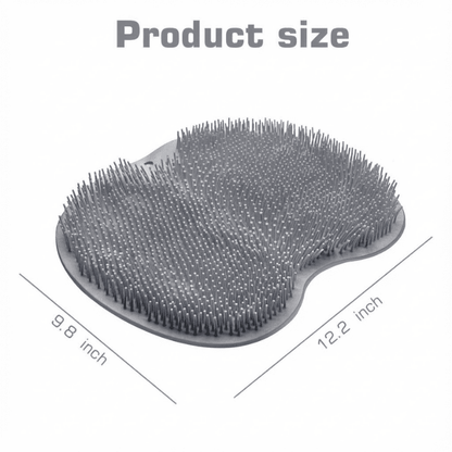 Silicone Shower Foot Scrubber Mat with Wall-Mounted Suction Cups.