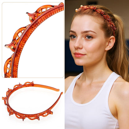 Twist Plait Headband Hairpin Double Bangs Hair Tools (Pack of 2) Multicolour