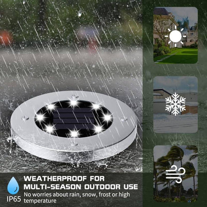 Solar Outdoor Waterproof Ground LED Lights (Pack of 4)