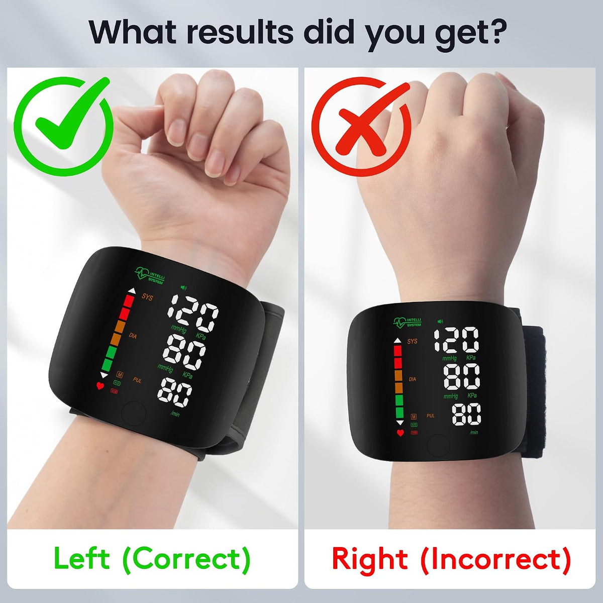Wrist Blood Pressure Monitor Led Display Black | Touch Screen Wrist Blood Pressure Cuff 99x2 Reading Memory Wrist Bp Monitor with Carrying Case