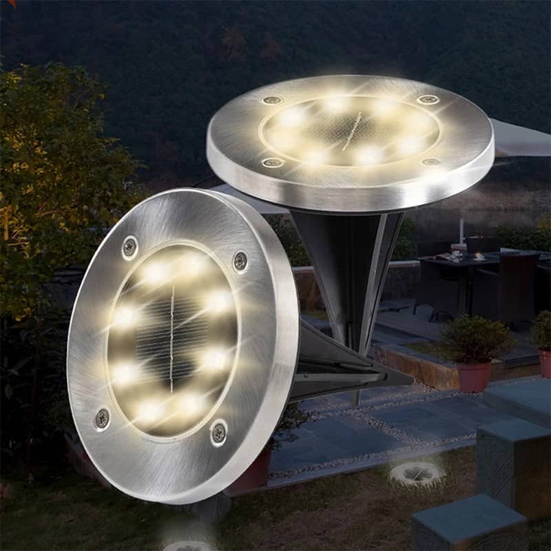 Solar Outdoor Waterproof Ground LED Lights (Pack of 4)