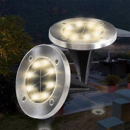 Solar Outdoor Waterproof Ground LED Lights (Pack of 4)