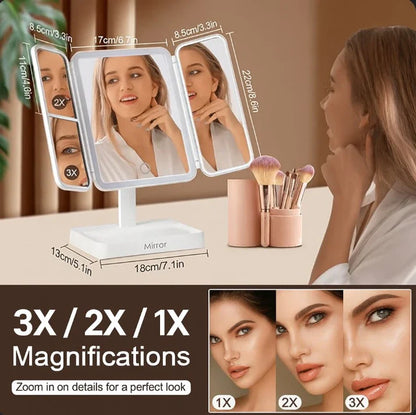 TriGlow™ Illuminated Trifold Vanity Mirror