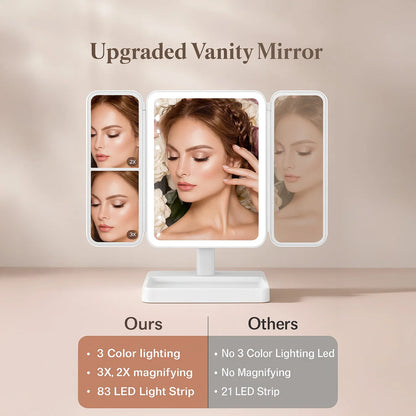 TriGlow™ Illuminated Trifold Vanity Mirror