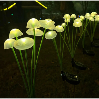 LumaGrove Warm White Solar Mushroom Lights — 10 LEDs, Weatherproof & Automatic (2-Pack)