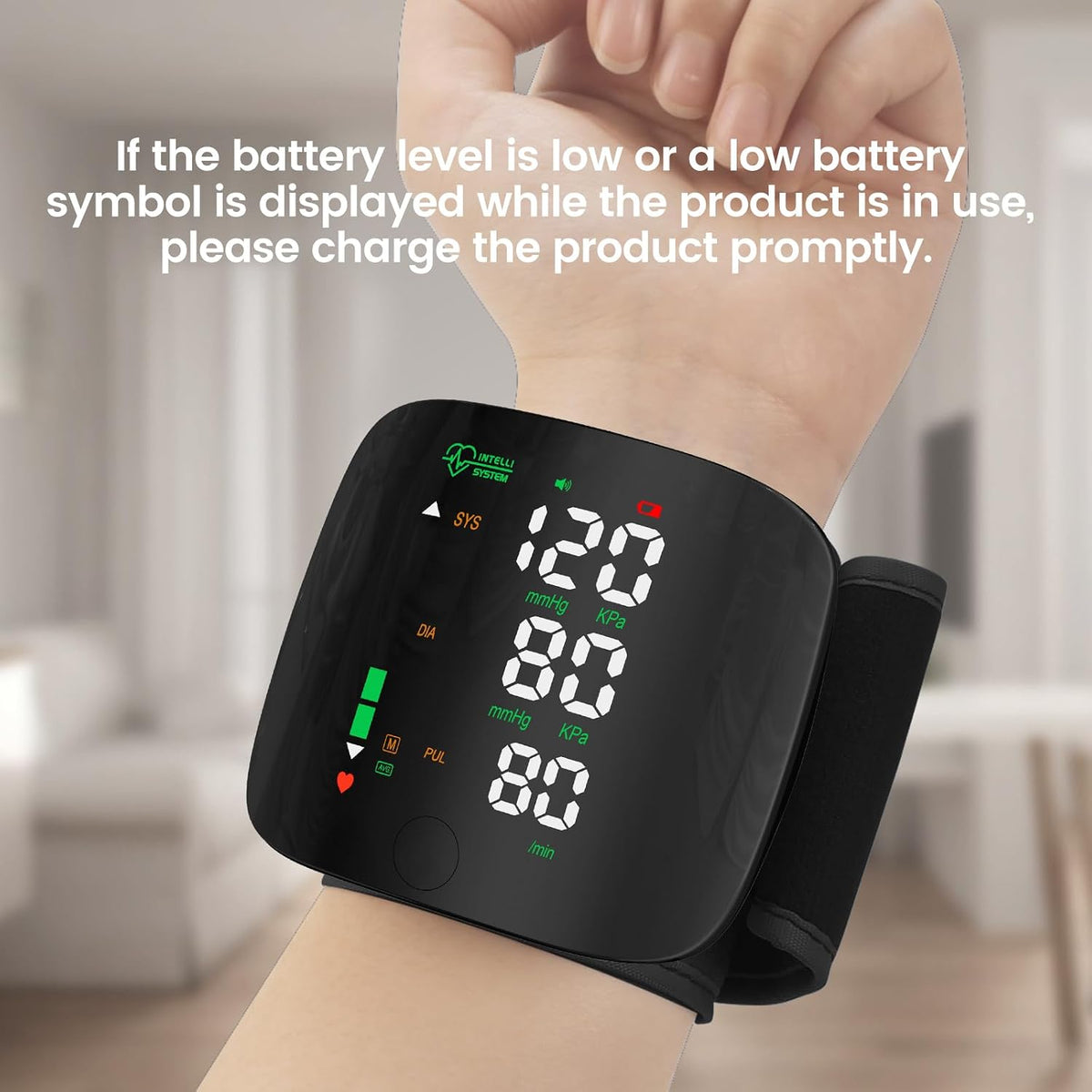Wrist Blood Pressure Monitor Led Display Black | Touch Screen Wrist Blood Pressure Cuff 99x2 Reading Memory Wrist Bp Monitor with Carrying Case