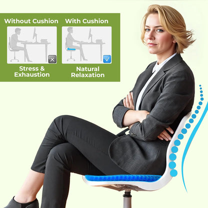 Double-Thick Honeycomb Gel Seat Cushion (Large Size) All day Comfort While Working