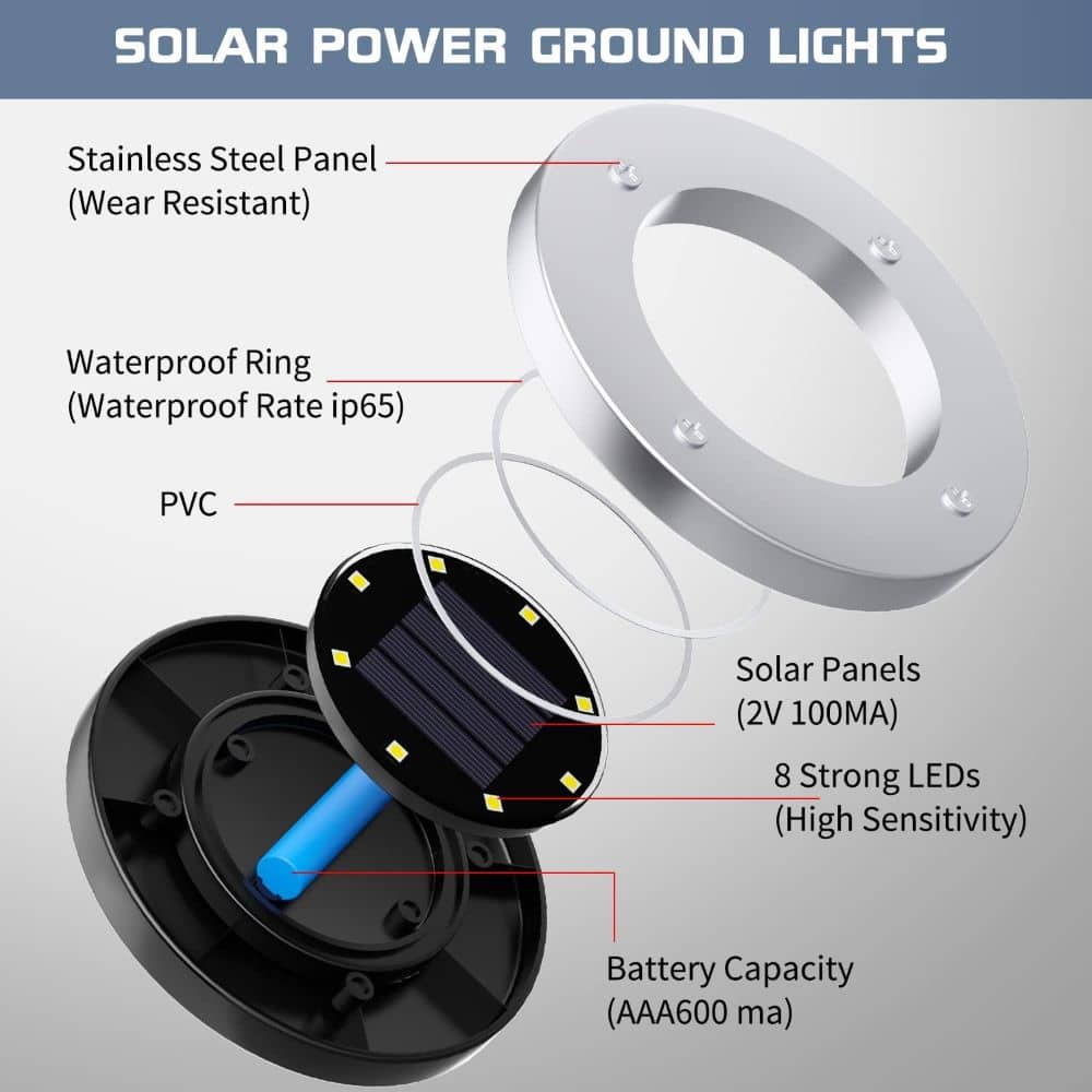 Solar Outdoor Waterproof Ground LED Lights (Pack of 4)